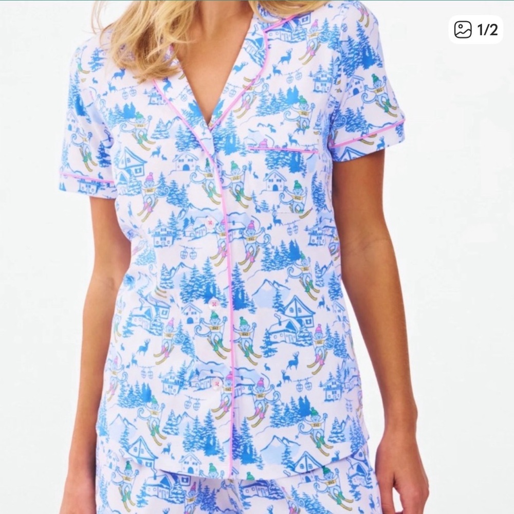 Roller Rabbit Blue and White Pajama Set